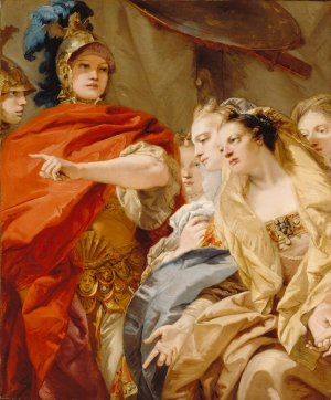 The Women Of Darius Invoking The Clemency Of Alexander by Giovanni Domenico Tiepolo Oil Painting