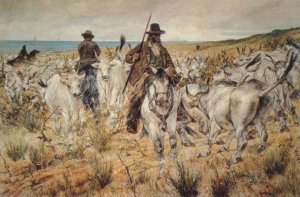 Mandrie Maremmane also known as I Butteri by Giovanni Fattori Oil Painting
