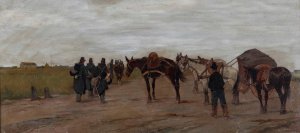 Strade in Toscana Oil painting by Giovanni Fattori