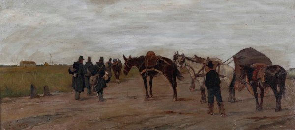 Strade in Toscana by Giovanni Fattori - Hand-Painted Oil Painting Reproduction