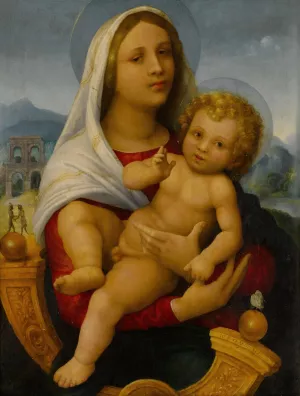 Madonna and Child in a Landscape by Giovanni Francesco Caroto Oil Painting