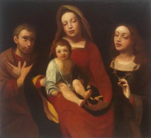Madonna and Child with Sts Francis and Catherine