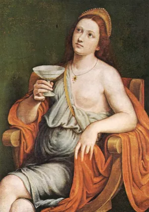 Sophonisba Drinking the Poison by Giovanni Francesco Caroto - Oil Painting Reproduction