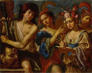The Triumph Of David Oil painting by Giovanni Francesco Guerrieri