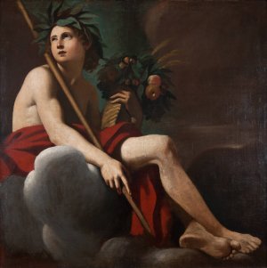 Bacchus by Giovanni Francesco Romanelli Oil Painting