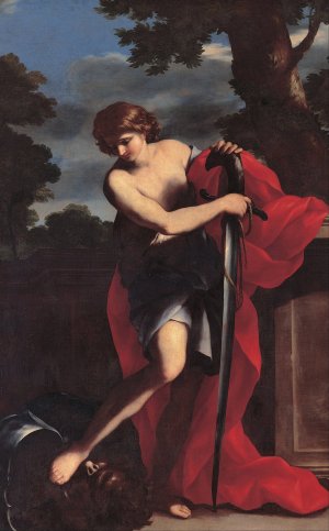 David by Giovanni Francesco Romanelli Oil Painting