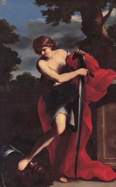 David  by Giovanni Francesco Romanelli - Hand-Painted Oil Painting Reproduction