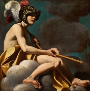 Mars by Giovanni Francesco Romanelli Oil Painting
