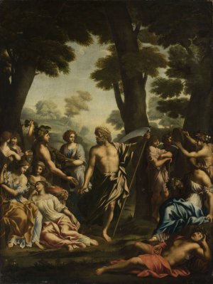 Saturn and Muses by Giovanni Francesco Romanelli Oil Painting