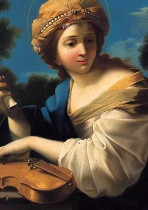 St Cecilia by Giovanni Francesco Romanelli - Oil Painting Reproduction