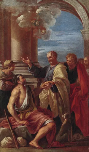 Bozzetto fur Sta Maria della Vittoria Milano 1 Petrus heilt einen Lahmen Oil painting by Giovanni Ghisolfi