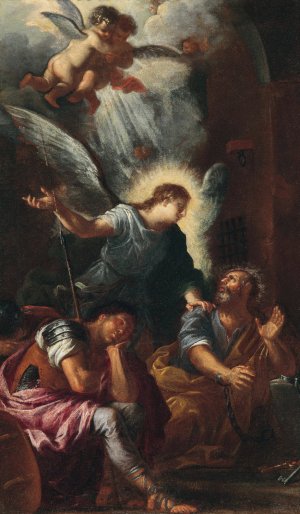 Bozzetto fur Sta Maria della Vittoria Milano 2 Befreiung des hl Petrus by Giovanni Ghisolfi Oil Painting
