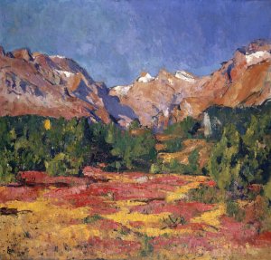 Autumn Landscape by Giovanni Giacometti Oil Painting
