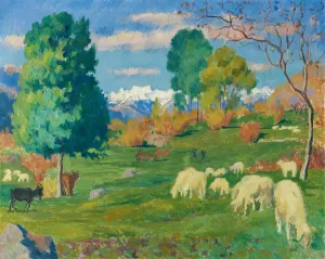 Autumnal Landscape by Giovanni Giacometti Oil Painting