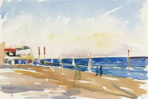 Lido Of Venice by Giovanni Giacometti Oil Painting