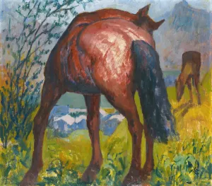 Red Horse by Giovanni Giacometti Oil Painting
