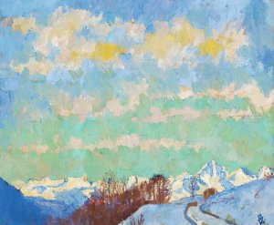 View From Stampa Towards Italy by Giovanni Giacometti Oil Painting
