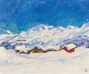 Winterlandscape Near Maloja by Giovanni Giacometti Oil Painting