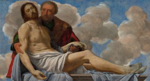 Christ with Joseph of Arimathea by Giovanni Girolamo Savoldo Oil Painting