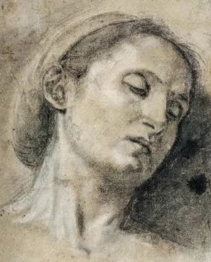 Head of a Woman with Eyes Closed by Giovanni Girolamo Savoldo Oil Painting