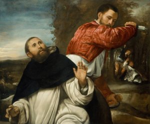 The Death of St. Peter Martyr by Giovanni Girolamo Savoldo Oil Painting