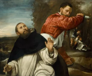 The Death of St. Peter Martyr by Giovanni Girolamo Savoldo Oil Painting