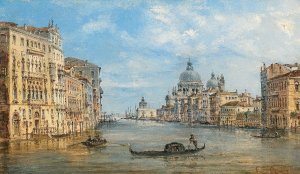 Venice, a view of the Grand Canal by Giovanni Grubacs Oil Painting