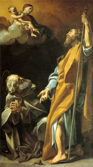 Madonna and Child with Sts Anthony Abbot and James the Greater painting by Giovanni Lanfranco