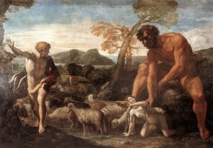 Norandino and Lucina Discovered by the Ogre by Giovanni Lanfranco Oil Painting