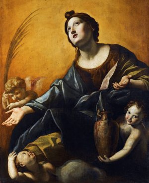 Saint Praxedis by Giovanni Lanfranco Oil Painting