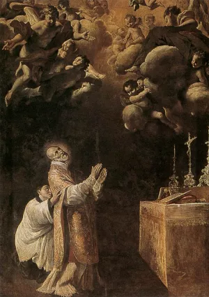 St Andrea Avellino painting by Giovanni Lanfranco