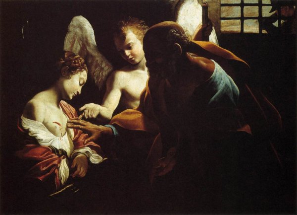 Main Product Photo of St Peter Healing St Agatha Painting by Giovanni Lanfranco