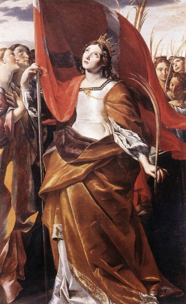 St Ursula and the Virgins by Giovanni Lanfranco - Hand-Painted Oil Painting Reproduction