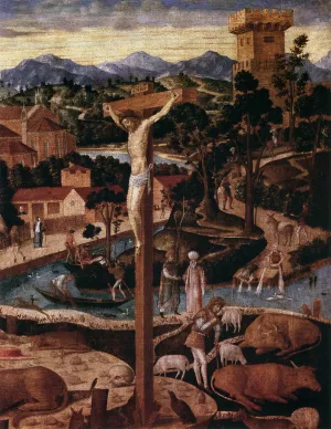 St Jerome in the Desert Detail by Giovanni Mansueti - Oil Painting Reproduction