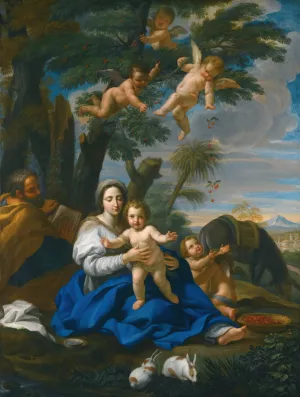 The Rest On The Flight Into Egypt by Giovanni Maria Morandi Oil Painting