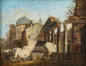 The Forum Romanum by Giovanni Migliara Oil Painting
