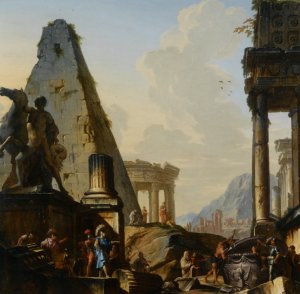 Capriccio of Classical Ruins with Alexander the Great Opening the Tomb of A