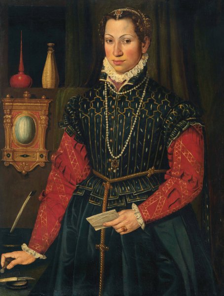 Portrait of a noble woman by Giovanni Paolo Lolmo - Hand-Painted Oil Painting Reproduction