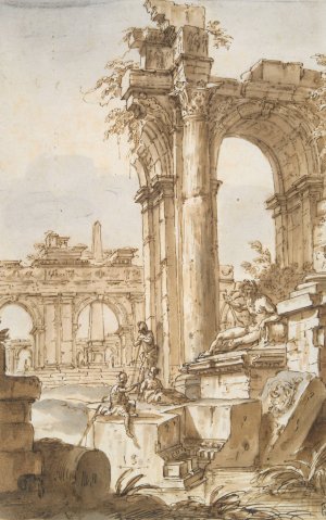 A Roman Capriccio by Giovanni Paolo Panini Oil Painting