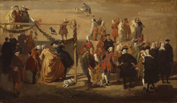 Festival in Piazza Navona  by Giovanni Paolo Panini - Hand-Painted Oil Painting Reproduction