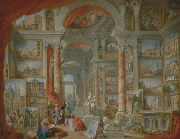 Modern Rome  by Giovanni Paolo Panini - Hand-Painted Oil Painting Reproduction