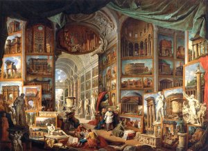 Gallery of Views of Ancient Rome Oil painting by Giovanni Paolo Pannini