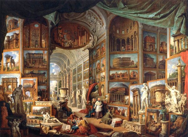 Main Product Photo of Gallery of Views of Ancient Rome Painting by Giovanni Paolo Pannini