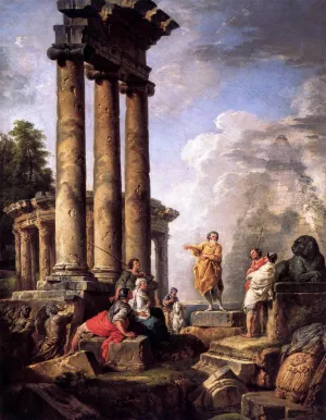 Ruins with St Paul Preaching painting by Giovanni Paolo Pannini