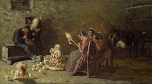 Bagpipers of Brianza by Giovanni Segantini Oil Painting