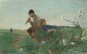 Idyll by Giovanni Segantini Oil Painting