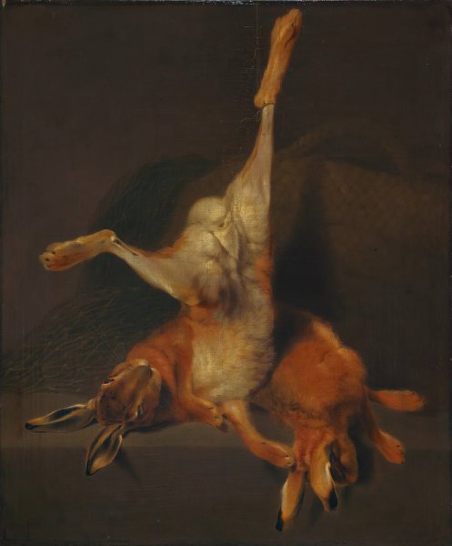 Main Product Photo of Still Life With Two Hares Painting by Giovanni Segantini