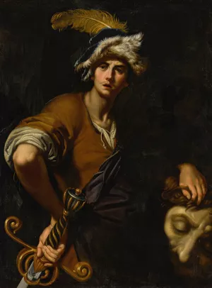 David With The Head Of Goliath Oil painting by Girolamo Buratti