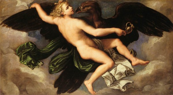 Main Product Photo of The Rape of Ganymede Painting by Girolamo Da Carpi