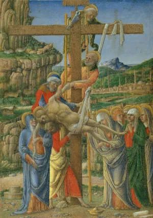 Descent from the Cross by Girolamo Da Cremona Oil Painting